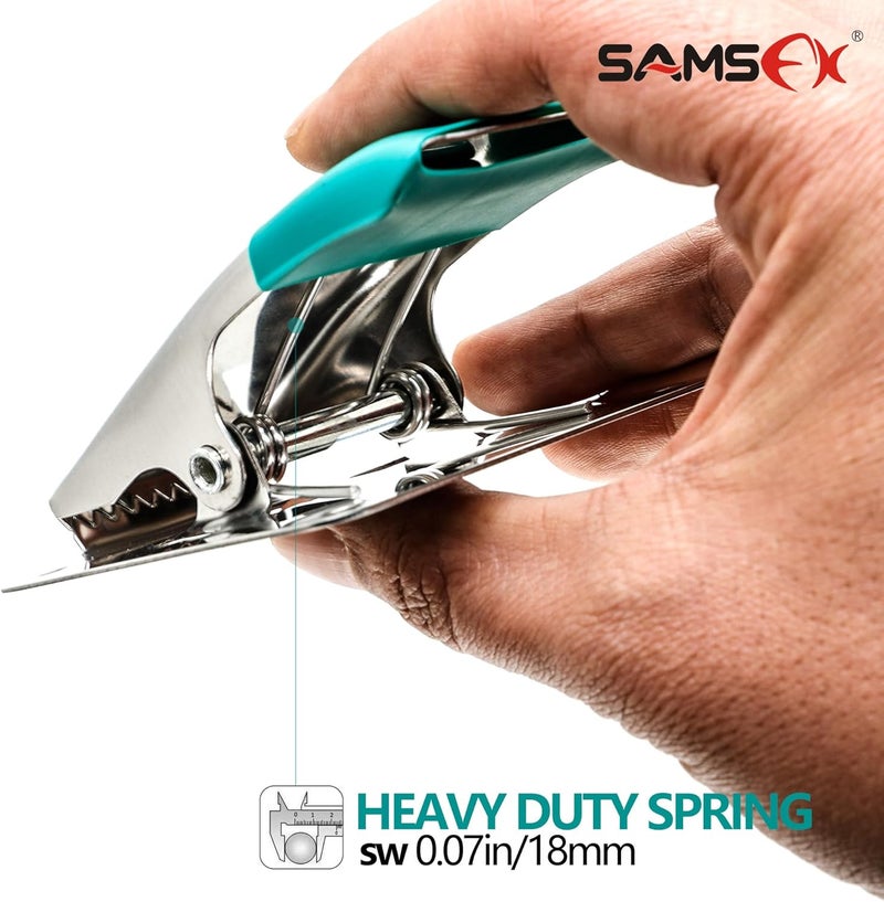 SAMSFX Fish Cleaning Board Tools - Fillet Clamp w/Screws Deep-Jaw Fish Tail Clip Board for Scaling Table Bait with Green Grip - Image 4